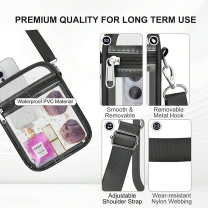 Sporting Clear Bag-Clear For Women Crossbody Messenger Bag For Concerts Sporting Events ﻿