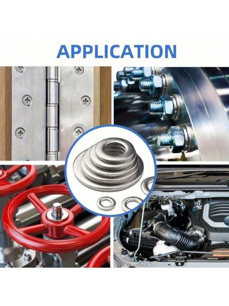 Stainless Steel Flat Washer Set, 80-580pcs, Includes 9 Sizes (M2-M12), Suitable For Screws, Bolts And Mudguards- For Home Decor, Factory Maintenance, Kitchen, Store And More, Round Metal