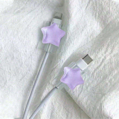 Star/Bow Knot Protective Case Compatible With IPhone Anti-Bending Data Cable Nan Cable Protector Charger Accessories Phone Accessories
