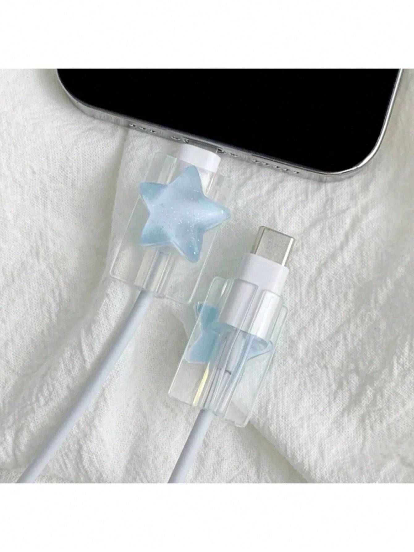 Star/Bow Knot Protective Case Compatible With IPhone Anti-Bending Data Cable Nan Cable Protector Charger Accessories Phone Accessories