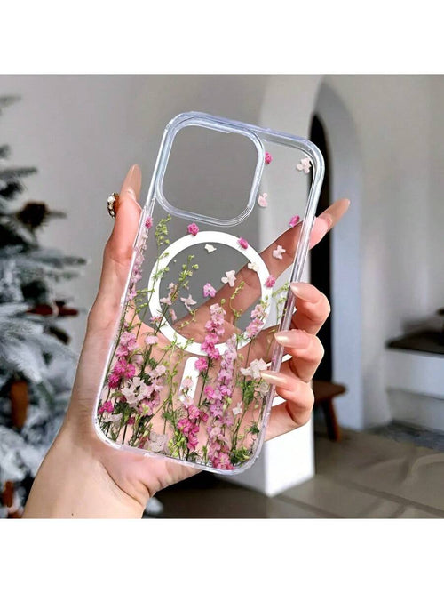 Stylish Flower Design Pattern Mobile Phone Case, Support Wireless Charging, Non-Slip And Shock-Proof Protection, Your Mobile Phone Fits Accurately, Suitable For IPhone17 PRO MAX 11 12 13 14 15 Pro Max
