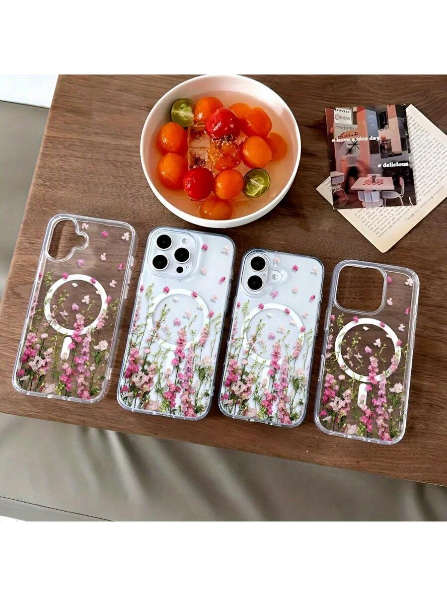 Stylish Flower Design Pattern Mobile Phone Case, Support Wireless Charging, Non-Slip And Shock-Proof Protection, Your Mobile Phone Fits Accurately, Suitable For IPhone17 PRO MAX 11 12 13 14 15 Pro Max