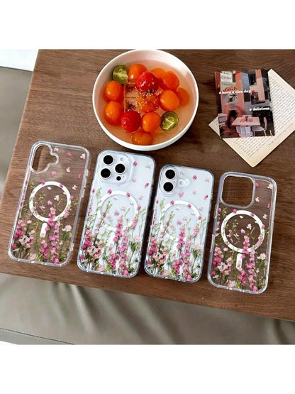 Stylish Flower Design Pattern Mobile Phone Case, Support Wireless Charging, Non-Slip And Shock-Proof Protection, Your Mobile Phone Fits Accurately, Suitable For IPhone17 PRO MAX 11 12 13 14 15 Pro Max