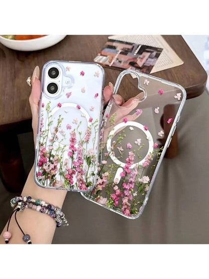 Stylish Flower Design Pattern Mobile Phone Case, Support Wireless Charging, Non-Slip And Shock-Proof Protection, Your Mobile Phone Fits Accurately, Suitable For IPhone17 PRO MAX 11 12 13 14 15 Pro Max