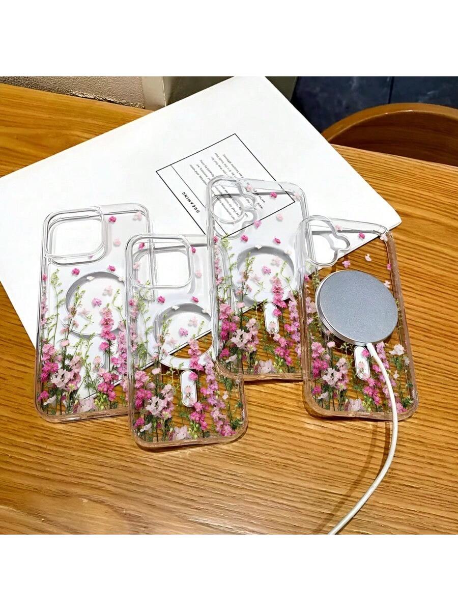 Stylish Flower Design Pattern Mobile Phone Case, Support Wireless Charging, Non-Slip And Shock-Proof Protection, Your Mobile Phone Fits Accurately, Suitable For IPhone17 PRO MAX 11 12 13 14 15 Pro Max