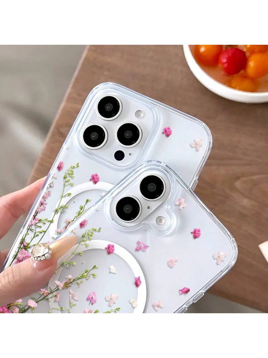Stylish Flower Design Pattern Mobile Phone Case, Support Wireless Charging, Non-Slip And Shock-Proof Protection, Your Mobile Phone Fits Accurately, Suitable For IPhone17 PRO MAX 11 12 13 14 15 Pro Max
