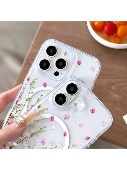 Stylish Flower Design Pattern Mobile Phone Case, Support Wireless Charging, Non-Slip And Shock-Proof Protection, Your Mobile Phone Fits Accurately, Suitable For IPhone17 PRO MAX 11 12 13 14 15 Pro Max