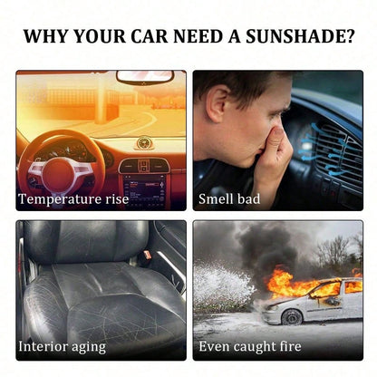 Suitable For Cars And Suv, This Light Pink Car Windshield Sunshade Can Be Folded And Has A Protective Device For The Sun Visor. It Can Block Ultraviolet Rays And Keep The Vehicle Cool.