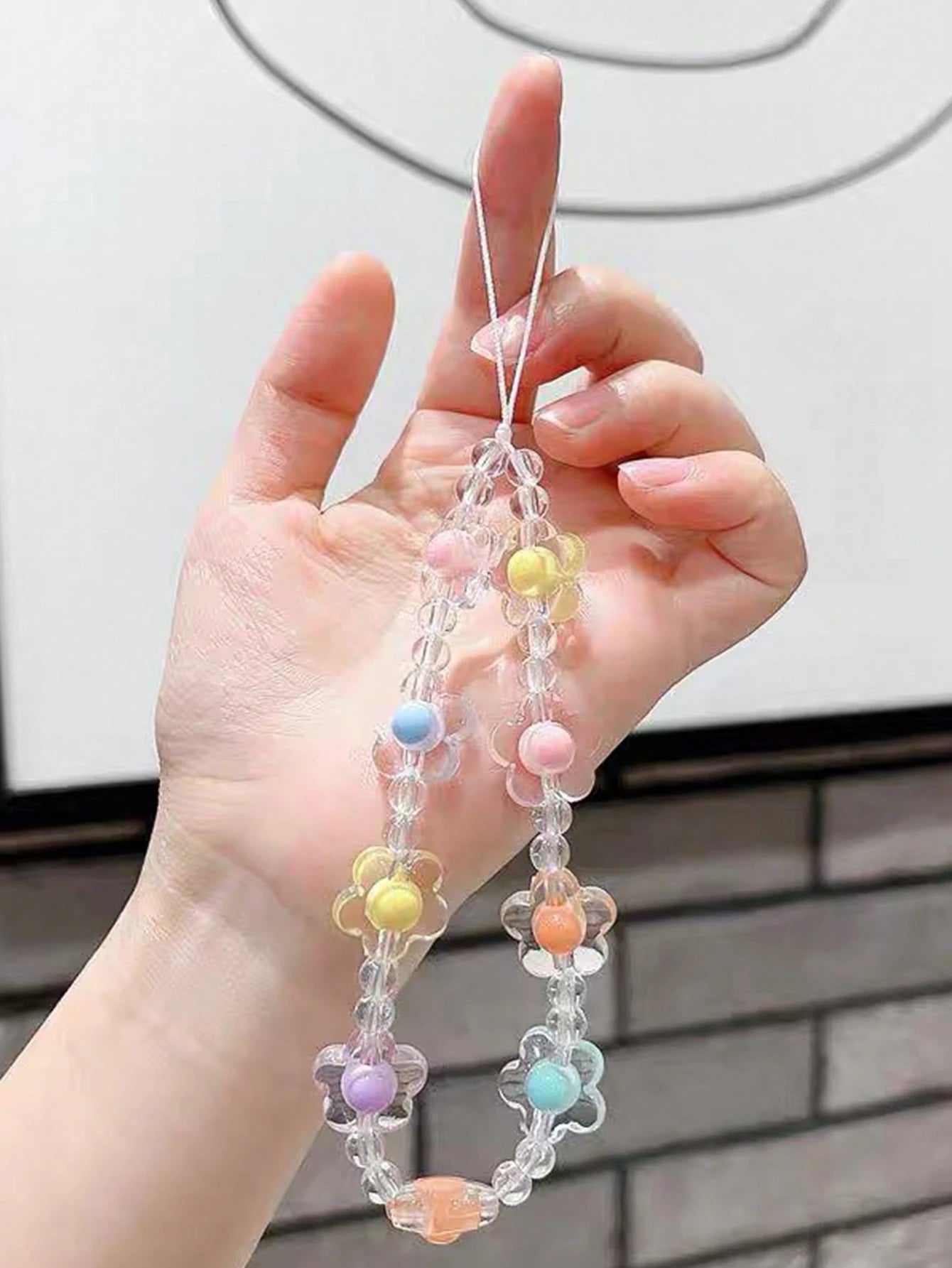 Summer Cute Romantic Colorful Flower Crystal Phone Lanyard Suitable For Selfie Back To School Gifts Gifts For Mother, Family, Friends, Birthday, Holiday Phone Charm, Phone Chain
