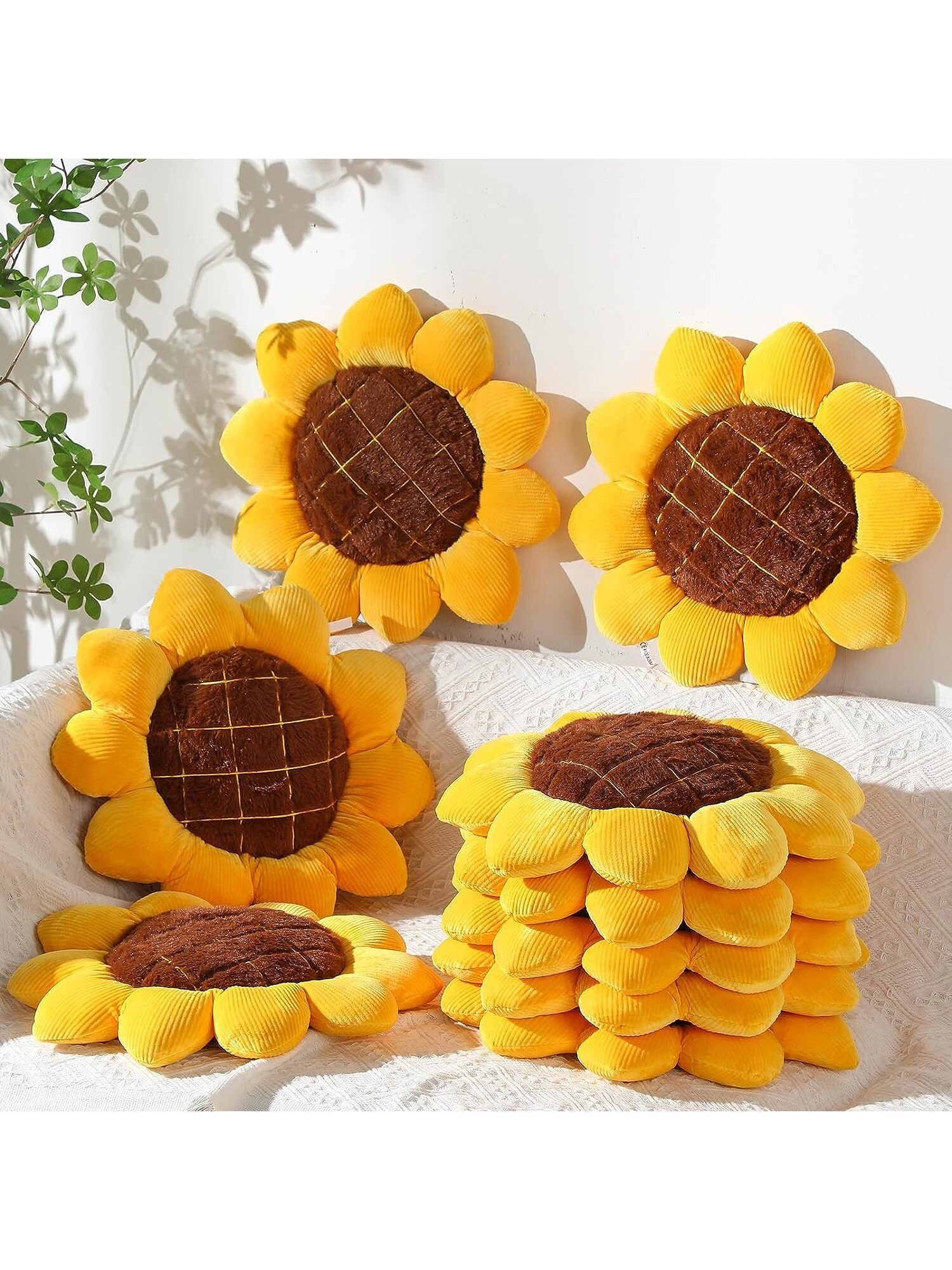 Sunflower Pillow Living Room Sofa Decoration Cushion Bed Headrest Seat Cushion Plush Tatami Bay Window Pillow Bedroom Decor Summer Festival