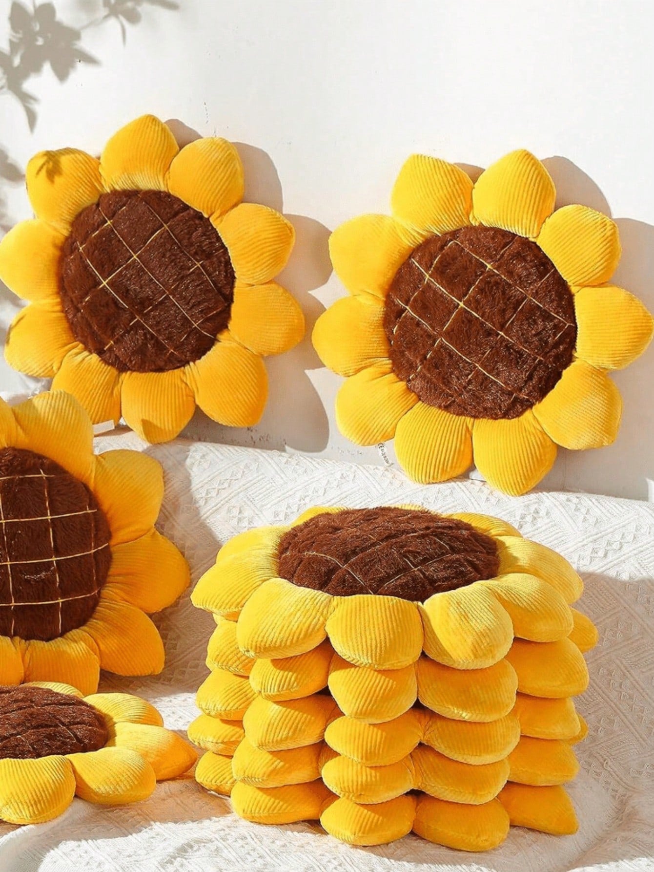 Sunflower Pillow Living Room Sofa Decoration Cushion Bed Headrest Seat Cushion Plush Tatami Bay Window Pillow Bedroom Decor Summer Festival