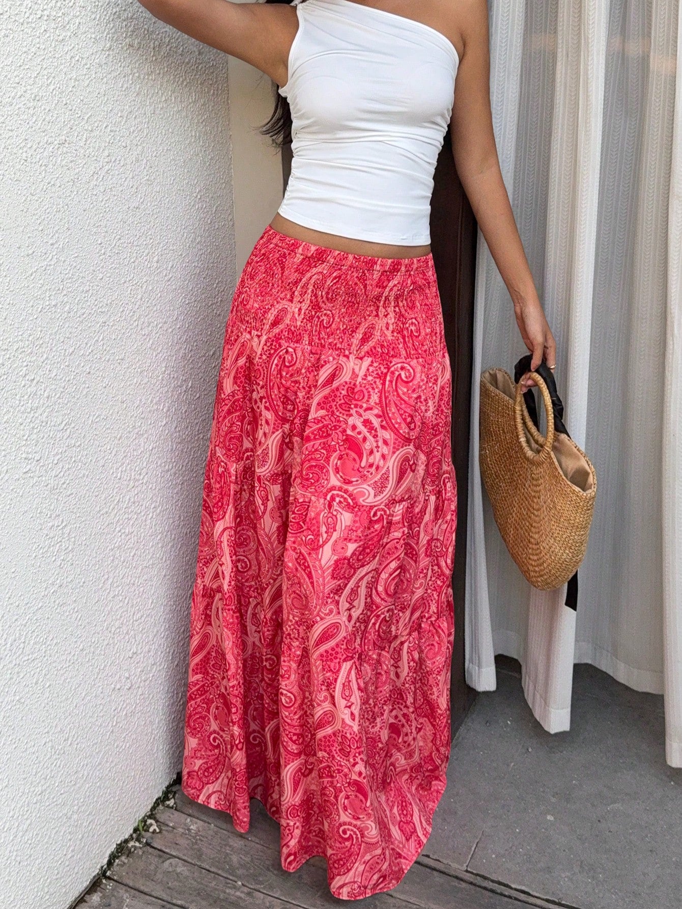 Sunnyshic Women's Bohemian Print Skirt, Casual Holiday Daily Wear