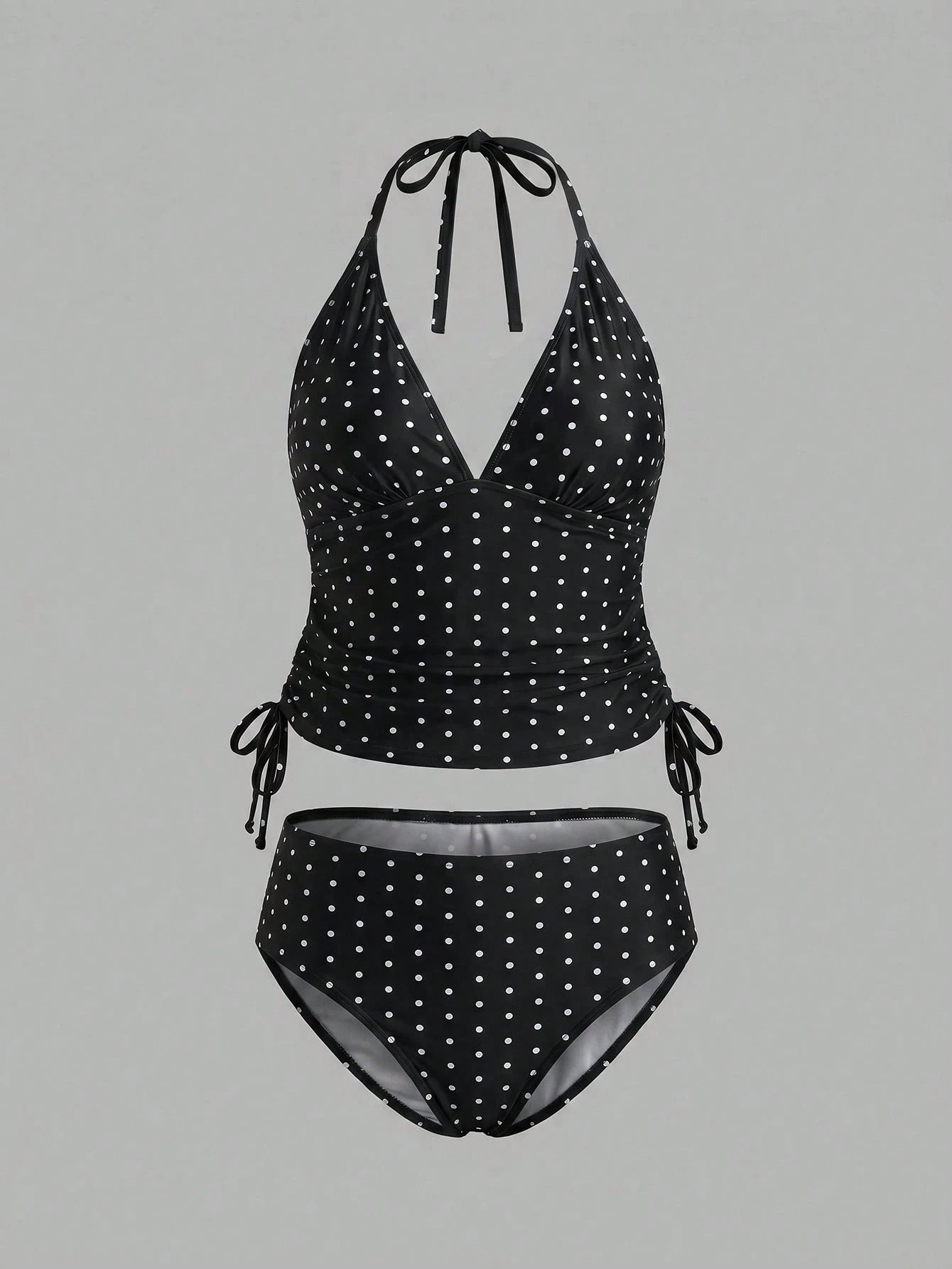 Sweetra CURVE Plus Size Women's Sweet Polka Dot Print Beach Vacation Bikini Set Summer