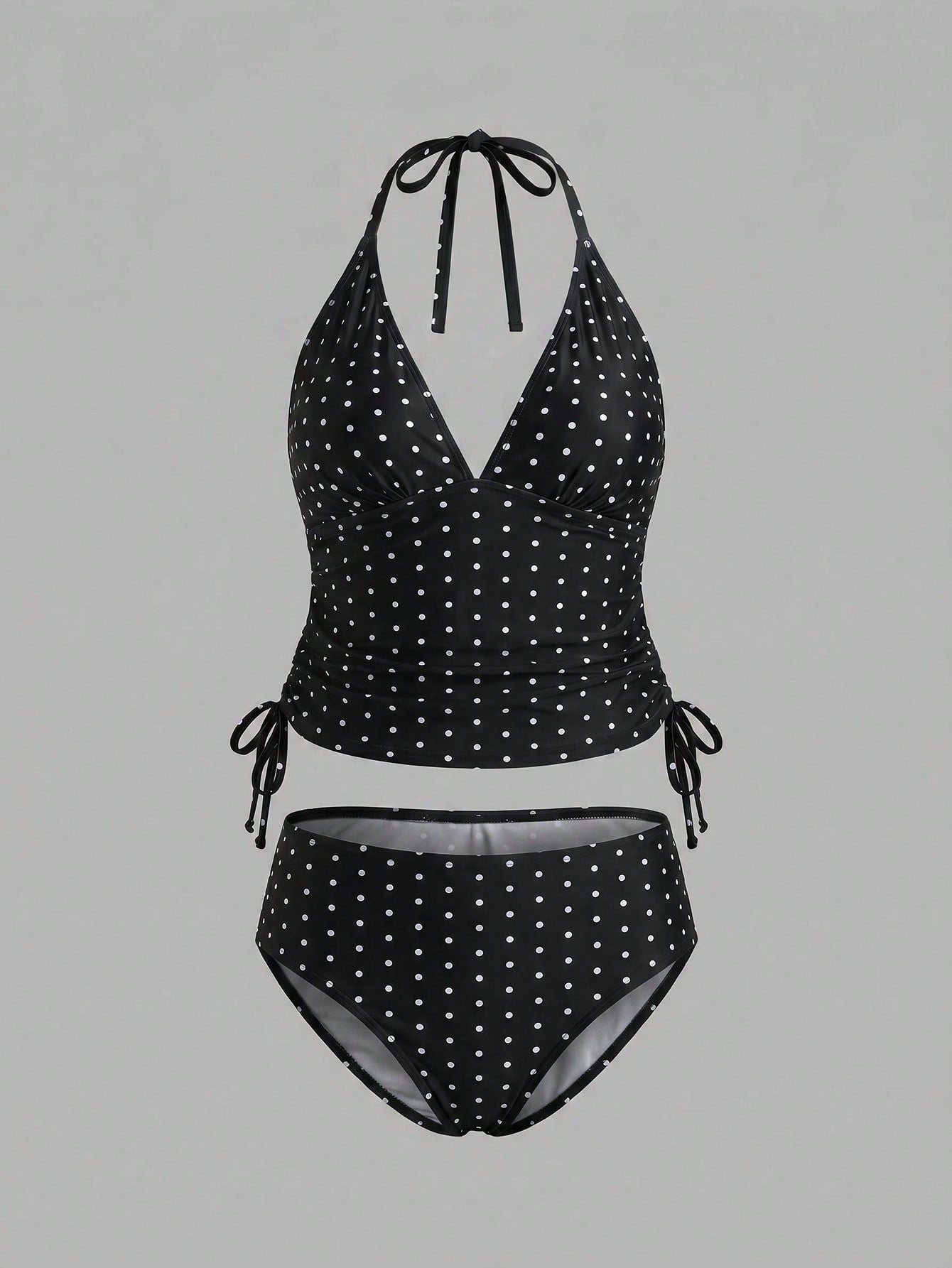 Sweetra CURVE Plus Size Women's Sweet Polka Dot Print Beach Vacation Bikini Set Summer