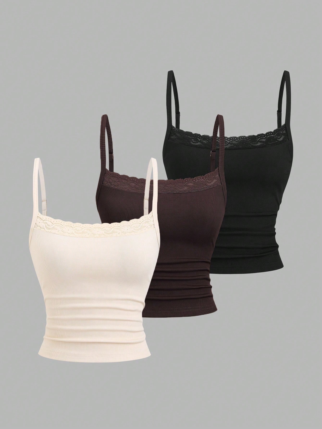 Sweetra Pure Sweet Hot Girl Cute Sweet Elegant Music Festival Vacation Casual All-Match Daily Date Versatile Work School Inner Layer Tight White Pink Black Lace Camisole Cropped Backless Top