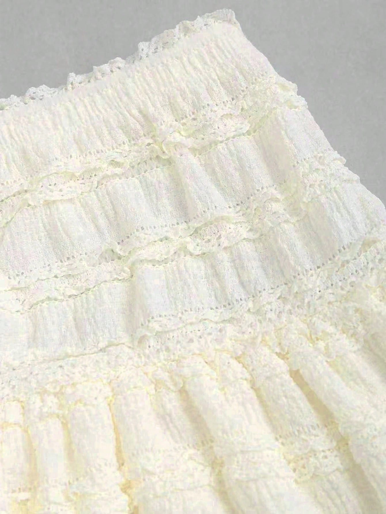 Sweetra Solid Color Ruffle Trim Double Layered Hem Skirt, Casual & Resort Y2K Mini Short Skirt