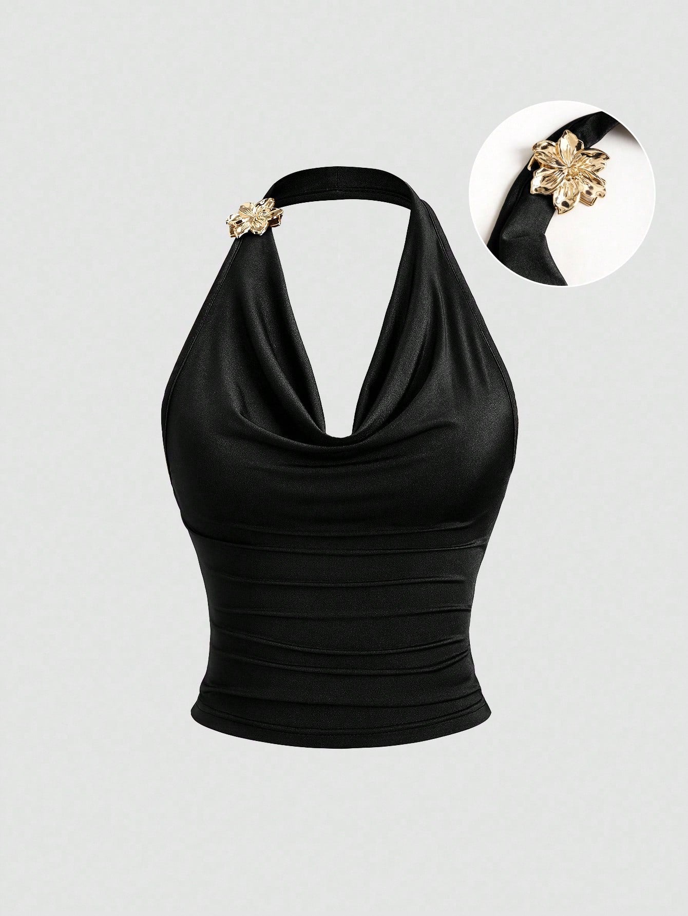 Sweetra Vintage Inspired Ruffle Collar Sleeveless Top, Ruched Waist Design, Fashionable Summer Top For Women