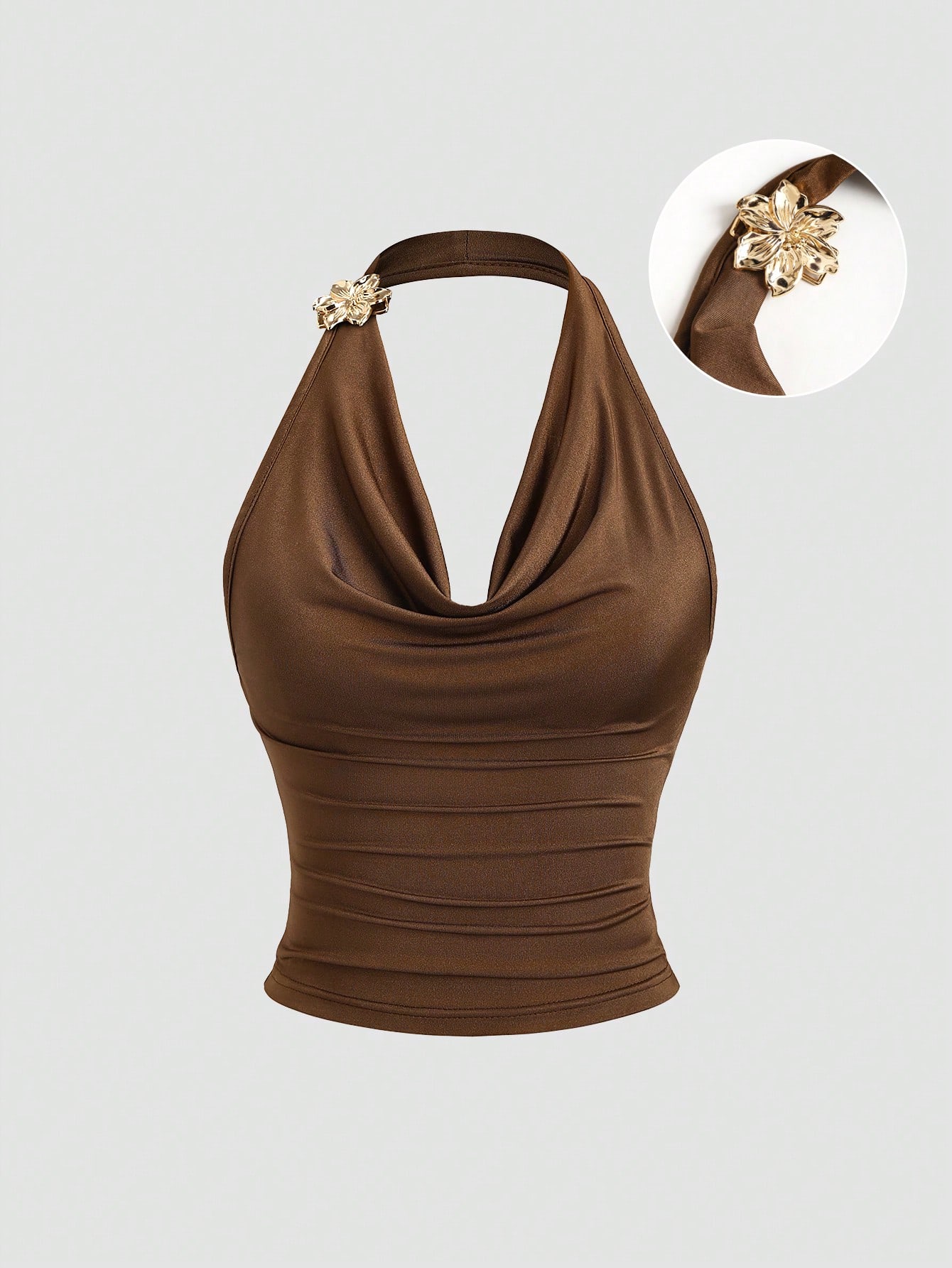 Sweetra Vintage Inspired Ruffle Collar Sleeveless Top, Ruched Waist Design, Fashionable Summer Top For Women