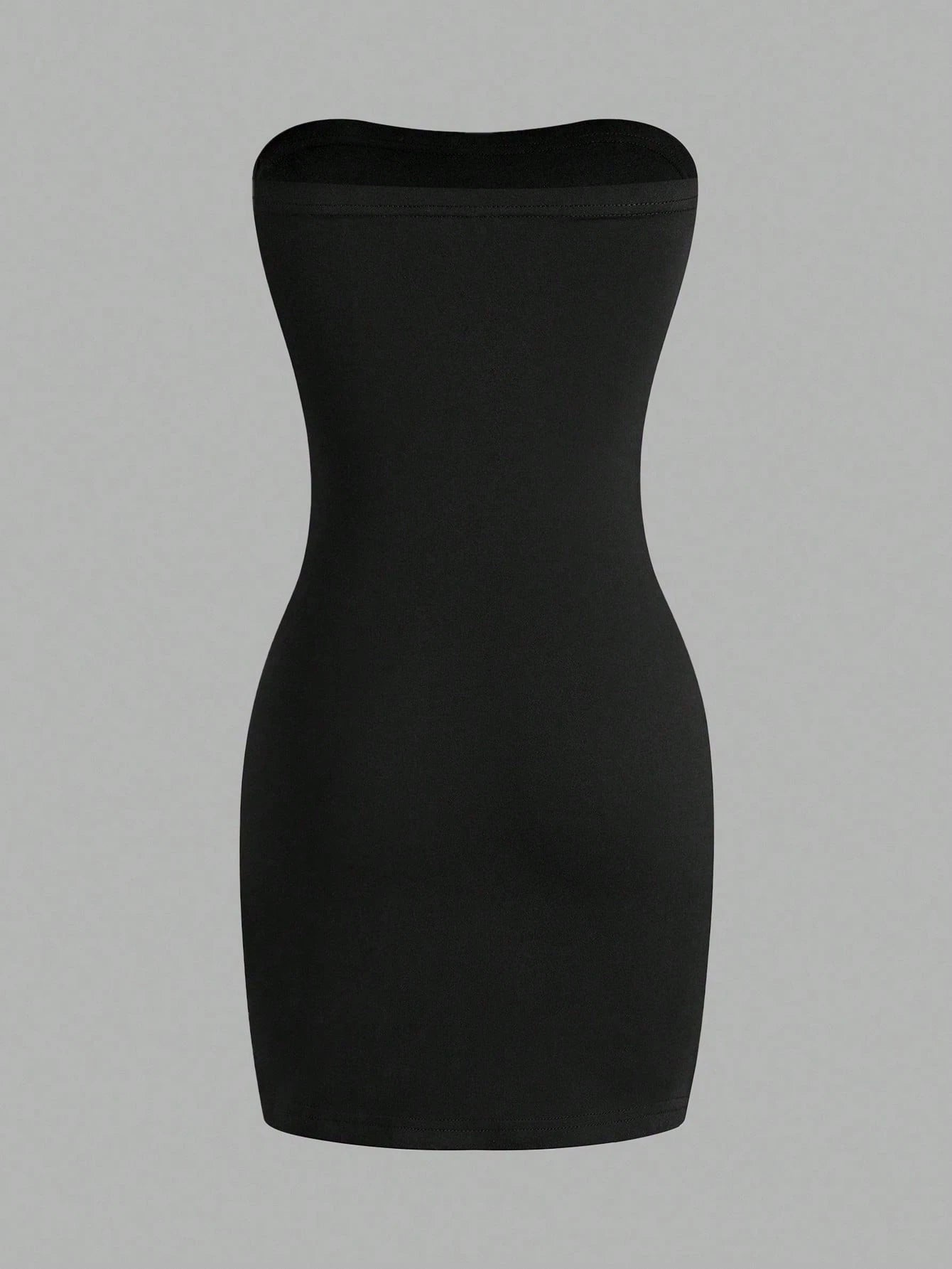 Sweetra Women'S Black Strapless Dress Mini Short Women Outfit