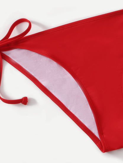 Swim Basics Vacation Beach Solid Color Bikini Set Summer