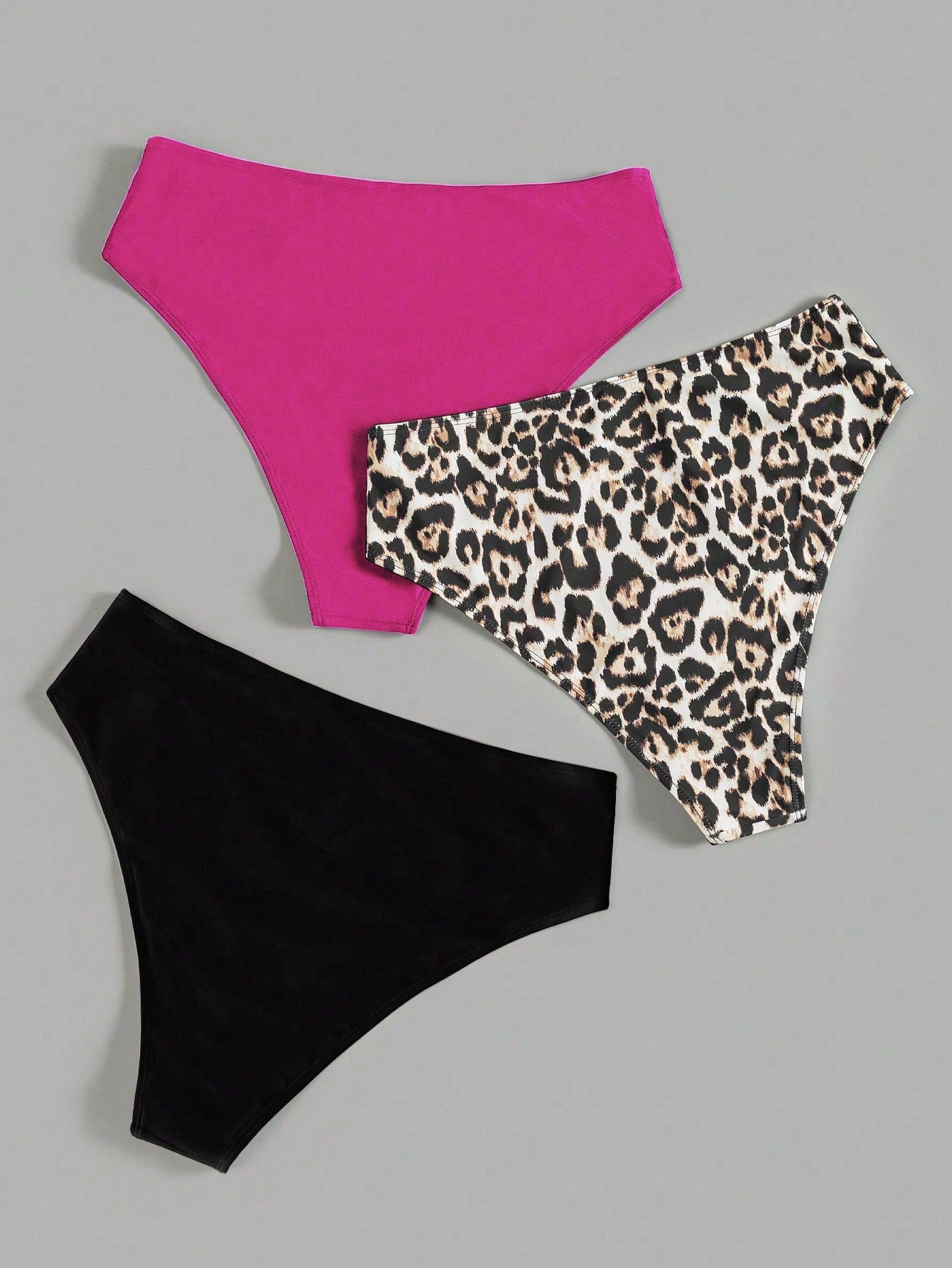 Swim Curve 2025 3pcs Plus Size Women Assorted Floral Print Swimwear Bottoms, For Summer Beach Vacation