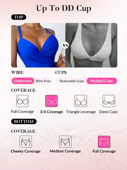 Swim DD+ 1pc Women's Plain Color Criss-Cross Spaghetti Strap Sexy One-Piece Swimsuit For Summer Beach Vacation