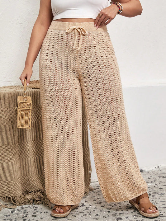 Swim Lushoire Plus Drawstring Waist Cover Up Summer Pants