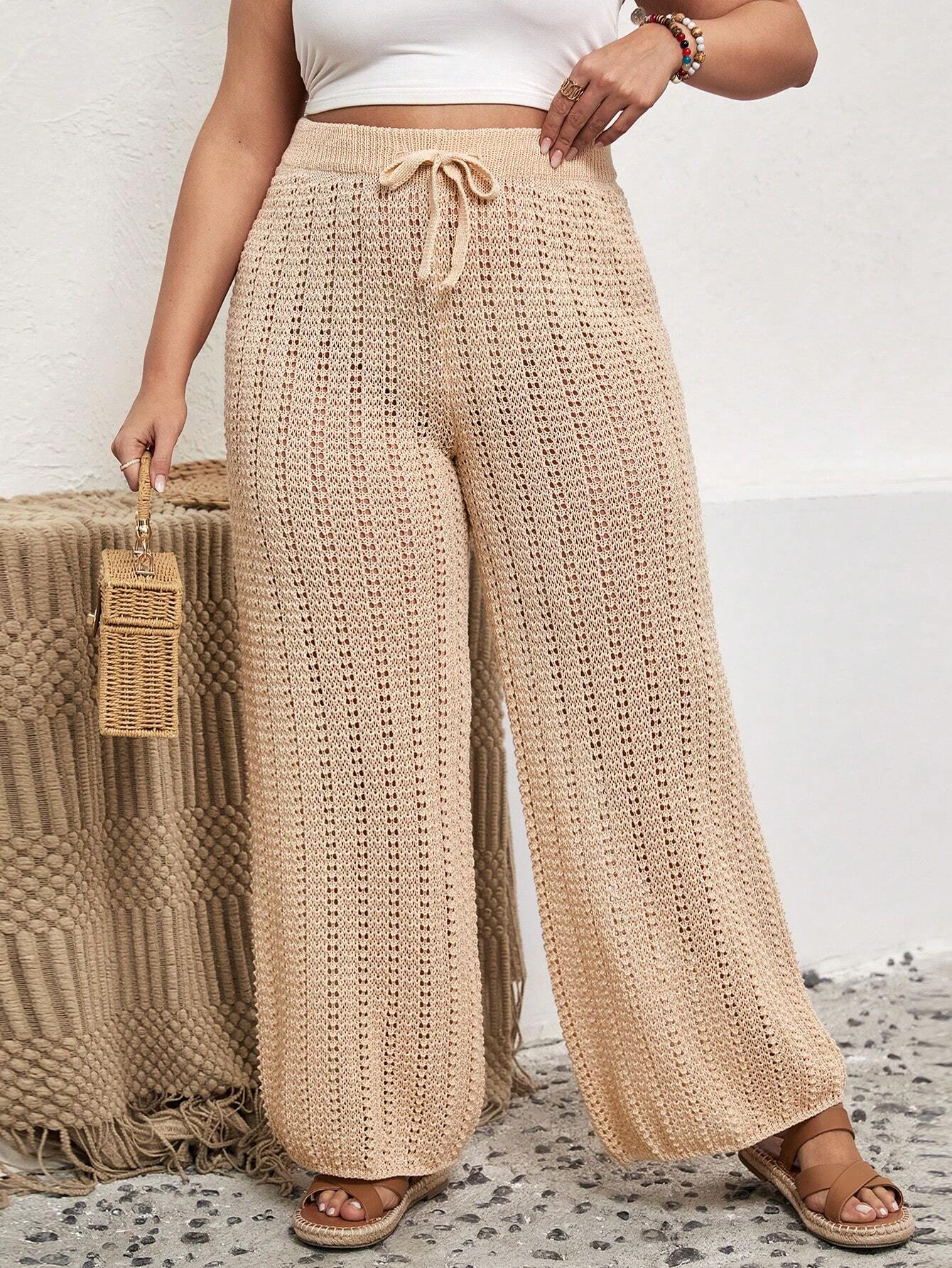 Swim Lushoire Plus Drawstring Waist Cover Up Summer Pants