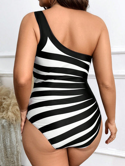 Swim Lushoire Plus Size Printed One-Piece Swimsuit Summer