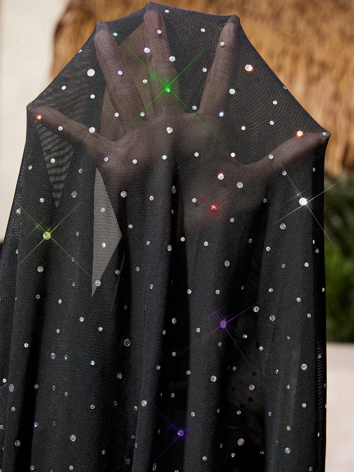 Swim Lushoire Plus Size Rhinestone Decorated Casual Beach Cover Up For Summer Beach Vacation