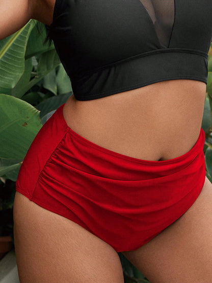 Swim Lushoire Plus Size Women High Waist Swimwear Bottom For Summer Beach Vacation