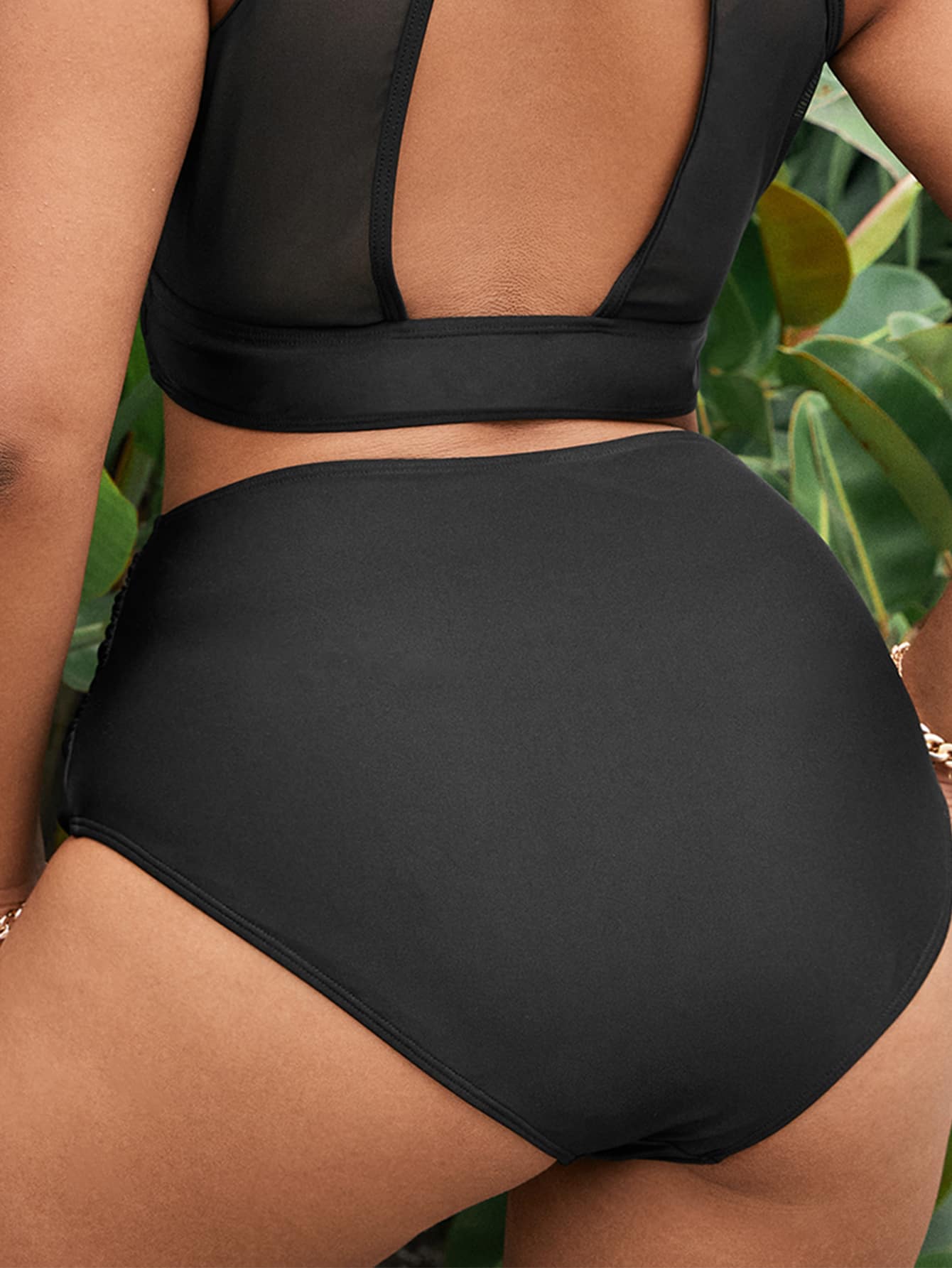 Swim Lushoire Plus Size Women High Waist Swimwear Bottom For Summer Beach Vacation