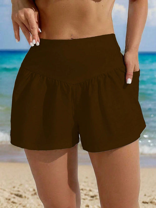 Swim Lushoire Women's Casual Solid Color Pocket Beach Pants
