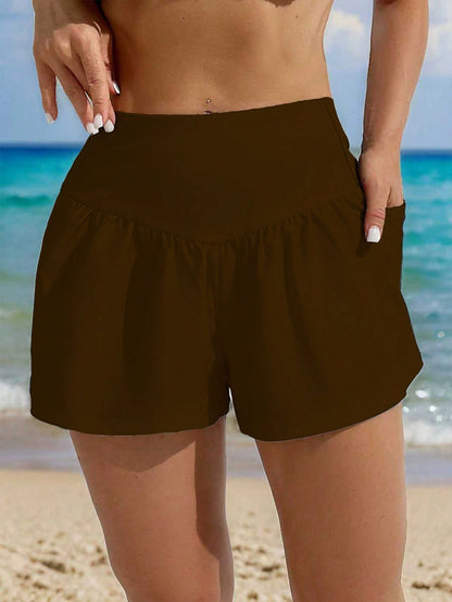 Swim Lushoire Women's Casual Solid Color Pocket Beach Pants