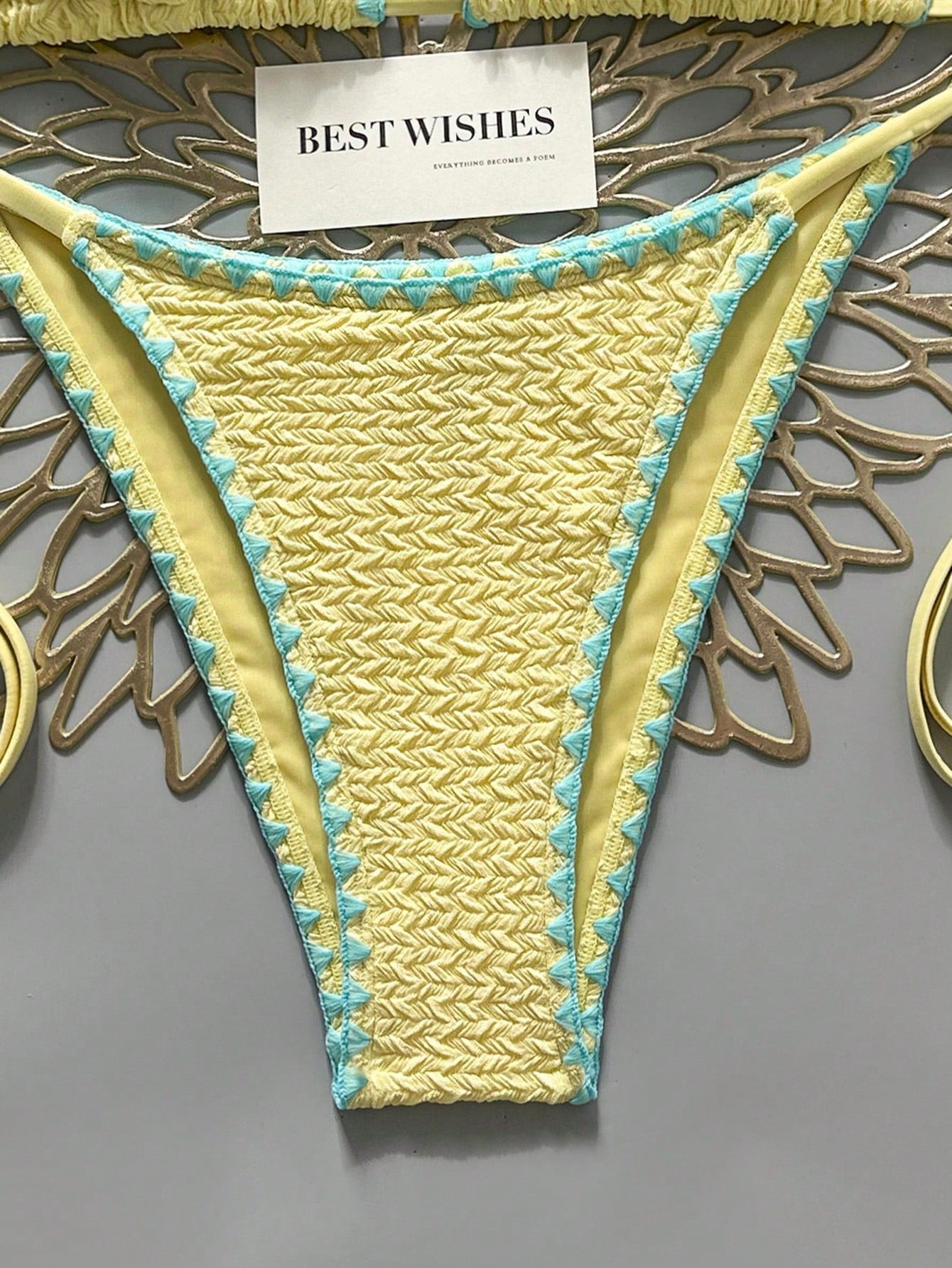 Swim Mod 2026 Spring/Summer Women's Halter Tied Bikini,Yellow Cute Separate Swimwear,Gorgeous Ambiance Hot Spring Casual Beach Holiday Vacation & Holiday