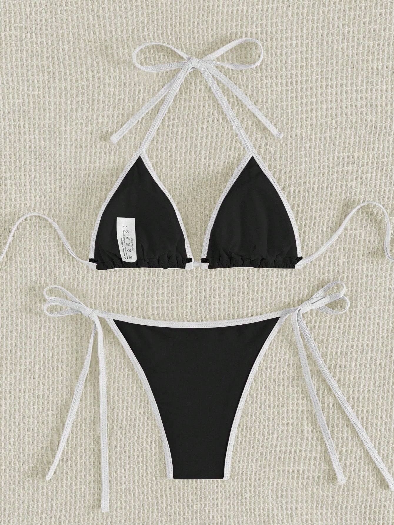 Swim Mod 2026 Spring/Summer Women's Halter Tied Bikini,Yellow Cute Separate Swimwear,Gorgeous Ambiance Hot Spring Casual Beach Holiday Vacation & Holiday