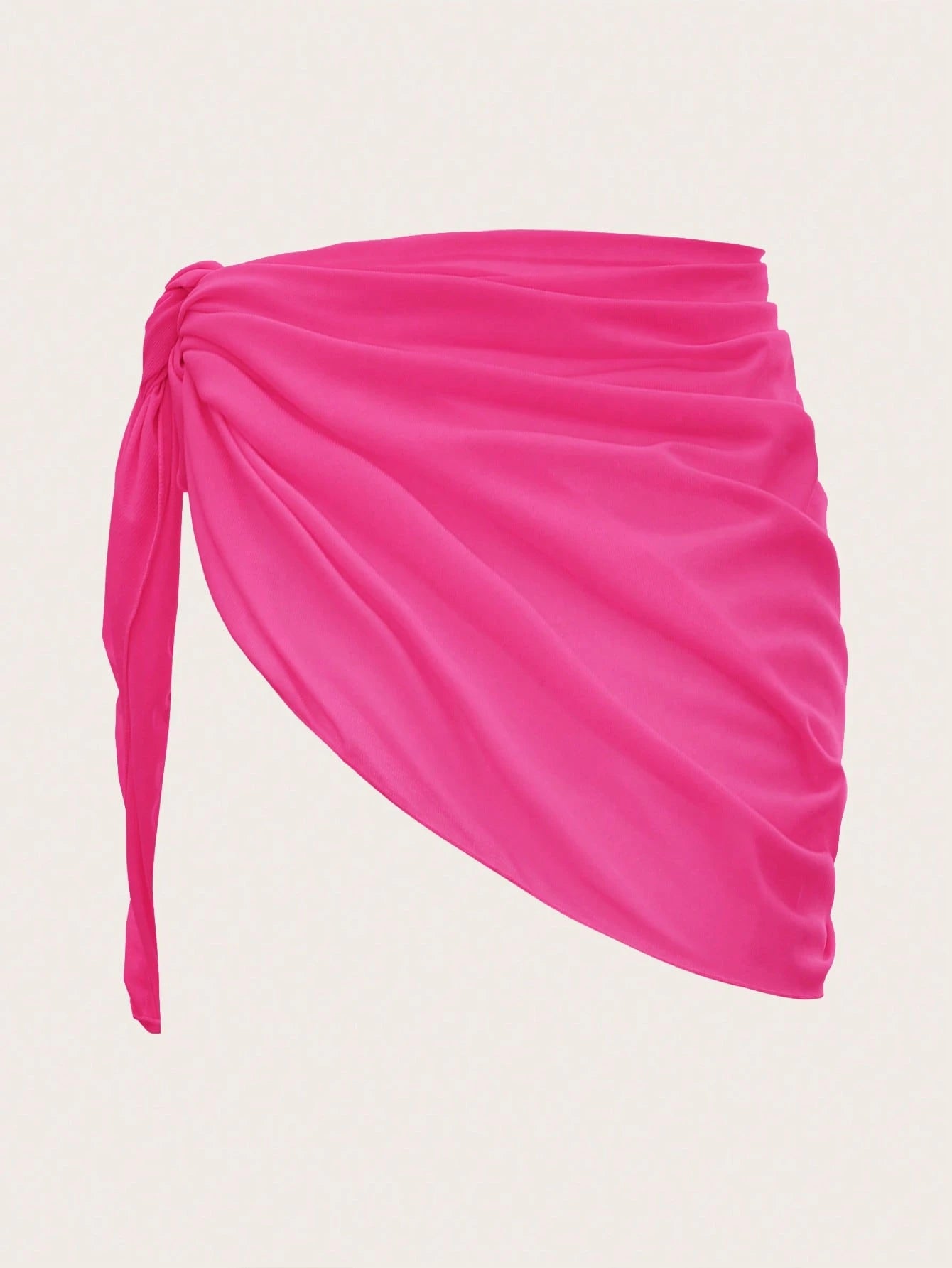 Swim Mod Women's Hot Pink Sheer Fabric Plain Regular Length Sexy Sarong Cover Up