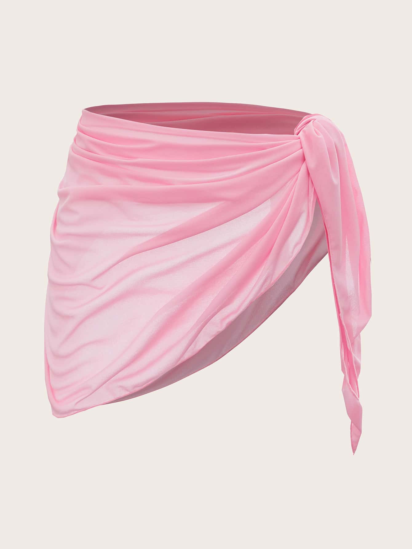 Swim Mod Women's Hot Pink Sheer Fabric Plain Regular Length Sexy Sarong Cover Up