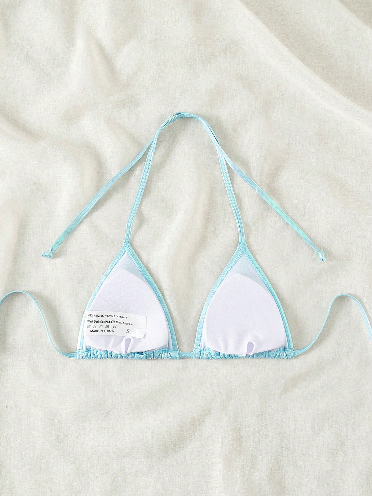 Swim Mod Women Summer Beach Laser Halter Neck Triangle Bikini Top For Beach Holiday