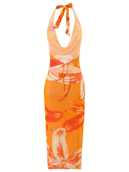 Swim Oasis 2026 Spring/Summer New Women's Plus Size Fashion Sexy Random Digital Print Two-Piece Swimsuit Set + One-Piece Dress Premium Beachwear Set