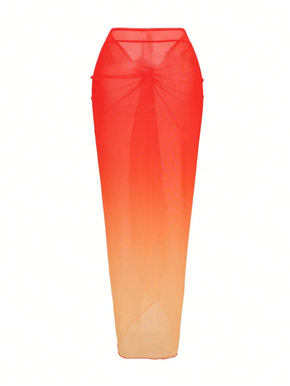 Swim Oasis Women's Summer Vacation Waistband Twist Ombre Cover-Up Dress