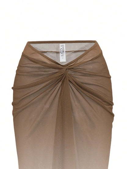 Swim Oasis Women's Summer Vacation Waistband Twist Ombre Cover-Up Dress