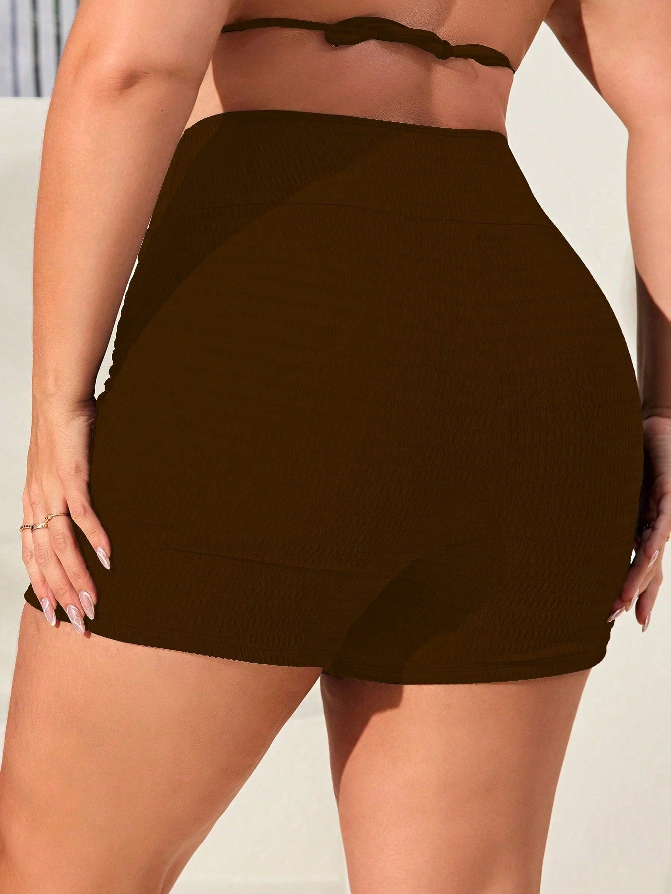 Swim SPRTY Plus Size Solid Bikini Bottom For Summer Butt Lifting Shortsseamless Shorts