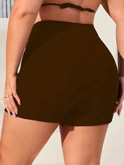 Swim SPRTY Plus Size Solid Bikini Bottom For Summer Butt Lifting Shortsseamless Shorts