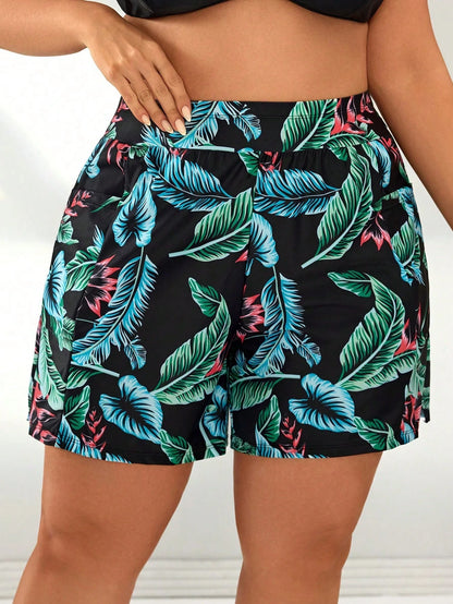 Swim SPRTY Summer Beach Plus Size Elastic Waist Swim Trunks With Side Pockets