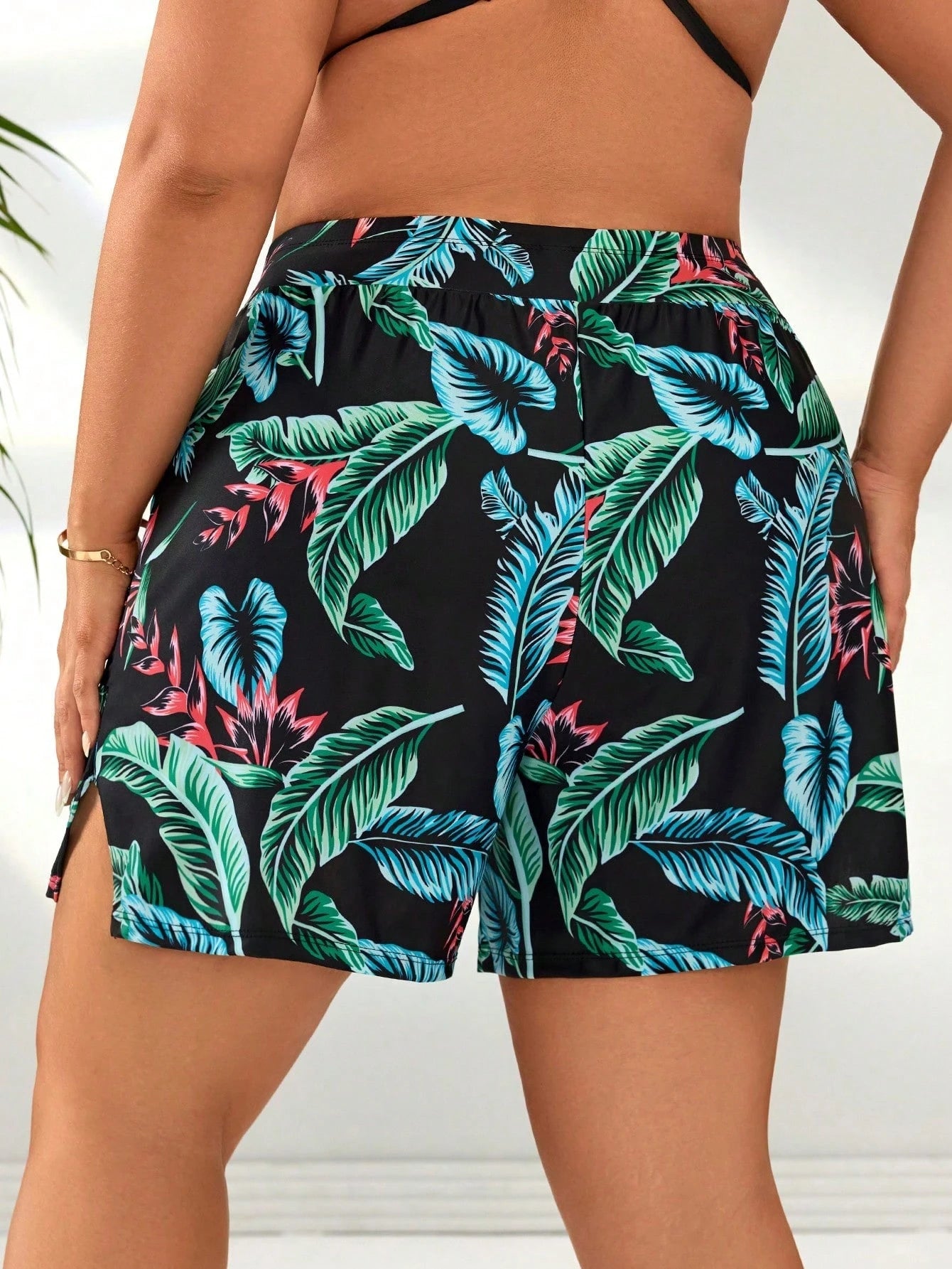 Swim SPRTY Summer Beach Plus Size Elastic Waist Swim Trunks With Side Pockets