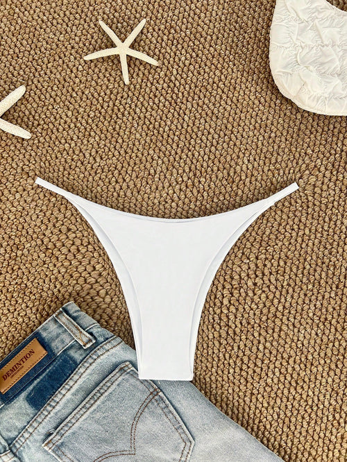 Swim Summer Beach Solid Bikini Bottom
