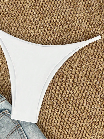 Swim Summer Beach Solid Bikini Bottom