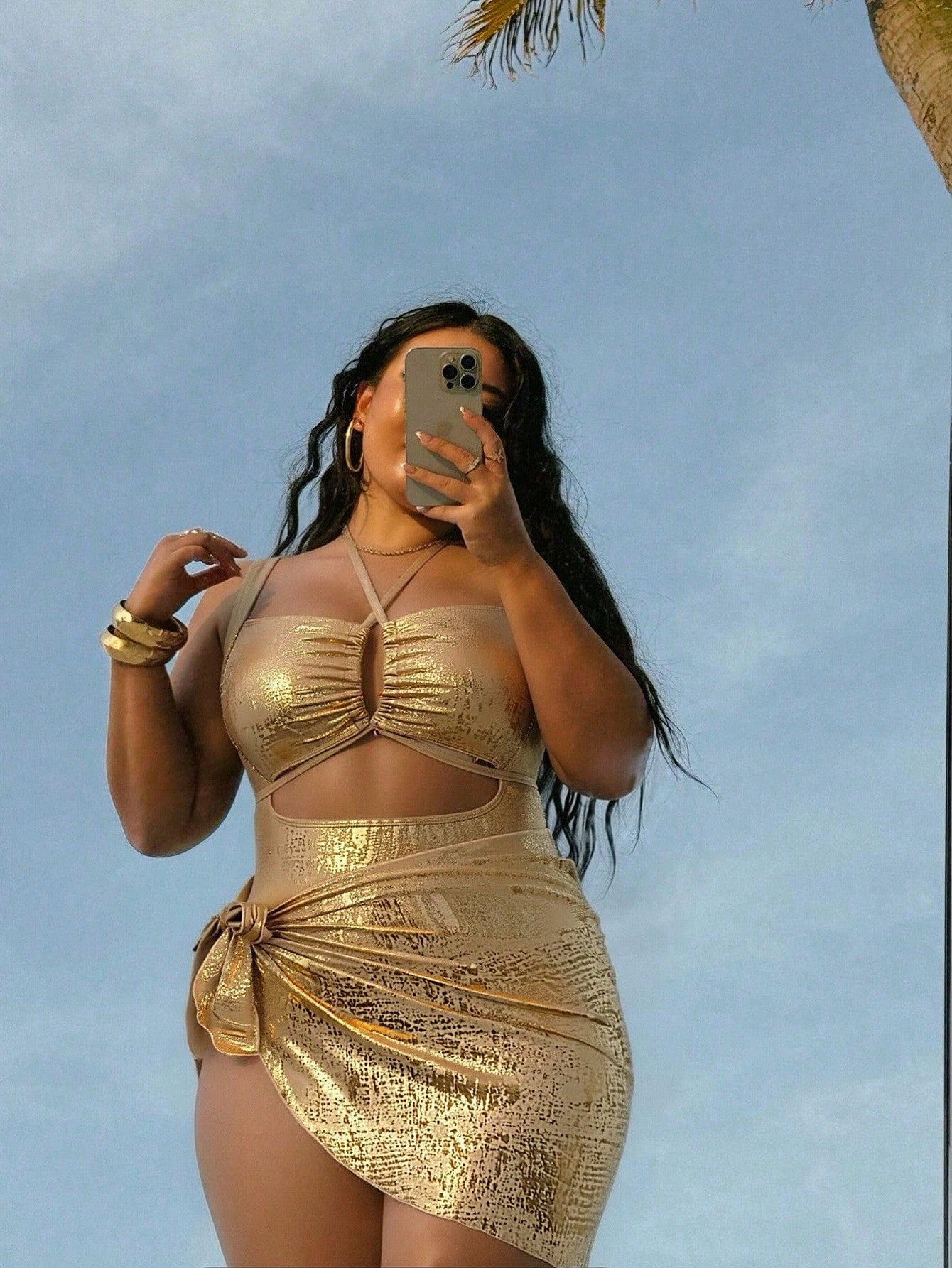 Swim SXY Plus Size Women 1-Piece Leopard Print Full Coverage Random Pattern Sexy Swimsuit