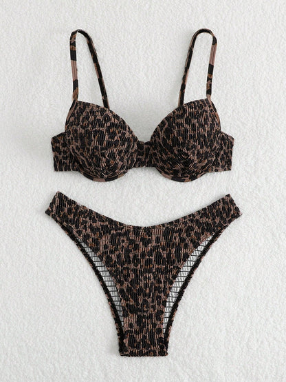 Swim Vcay 2pcs/Set Random Print Bikini Swimsuits For Women, Beach Summer Outfits
